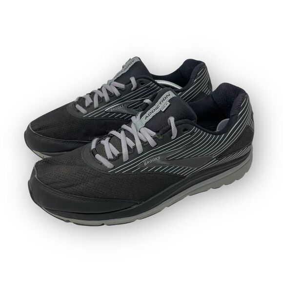 Brooks Addiction Walker 1103192E083 Black Running Shoes Sneakers Men 12 Wide 2E - Picture 1 of 11